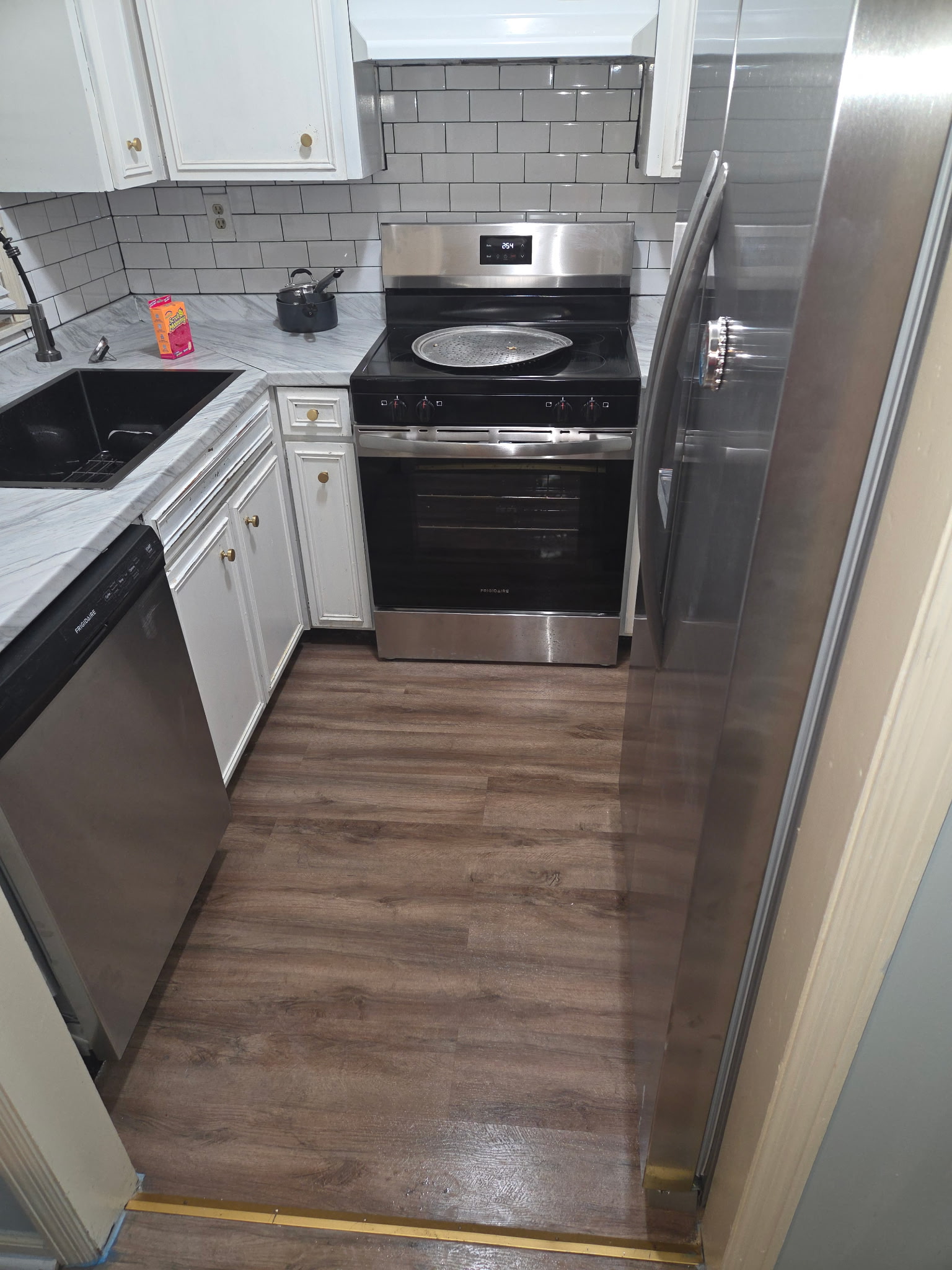 Renovated kitchen with new cabinets